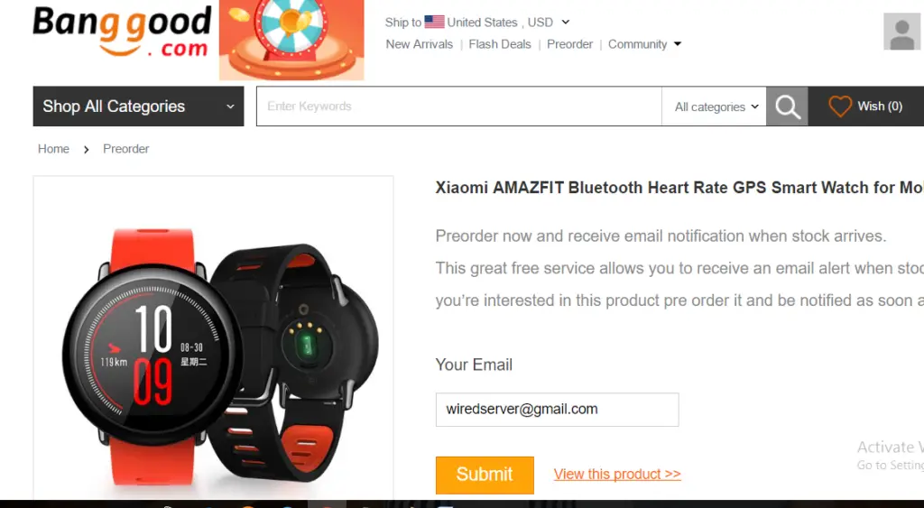 Xiaomi Amazfit Smartwatch-Banggood